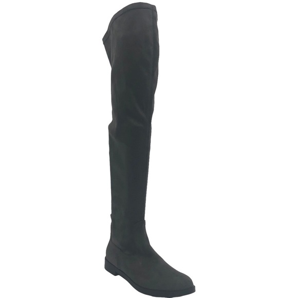 NEW Kenneth Cole REACTION Wind-y Over the Knee Grey Faux Suede Boot Size 6.5 - Picture 1 of 7